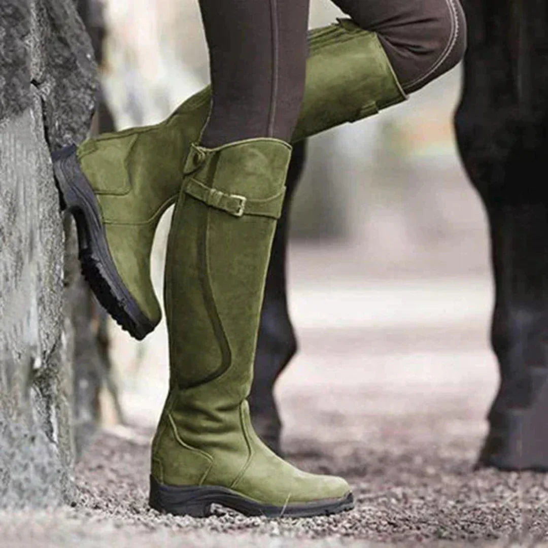 Bottes équitation femme cuir brun chic