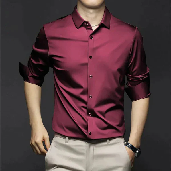Chemise Homme Noir Classique à Manches Longues