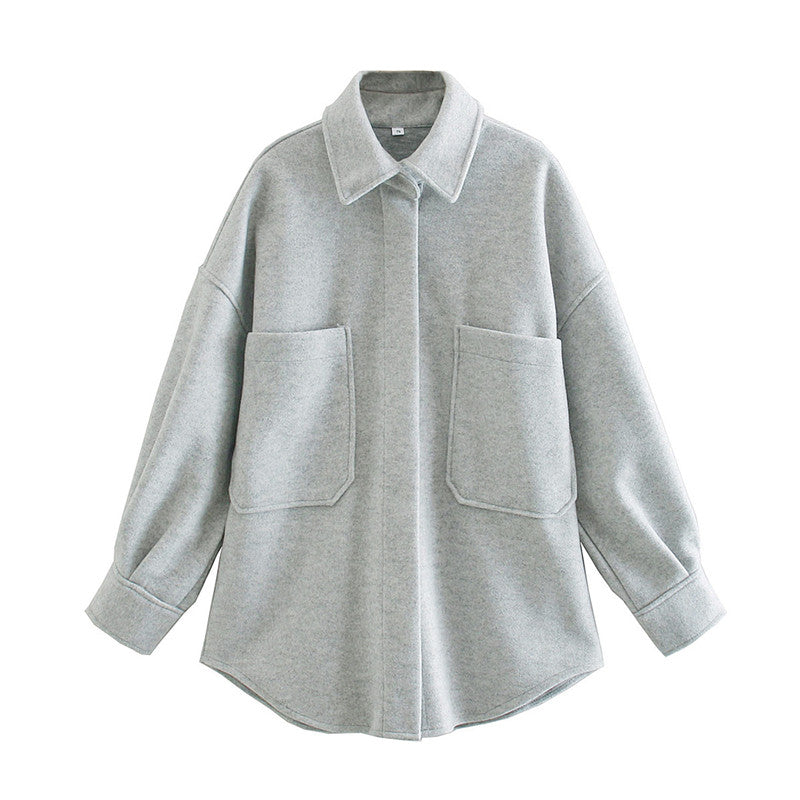 Manteau Femme Élégant Grande Taille avec Capuchon et Poches pour Automne