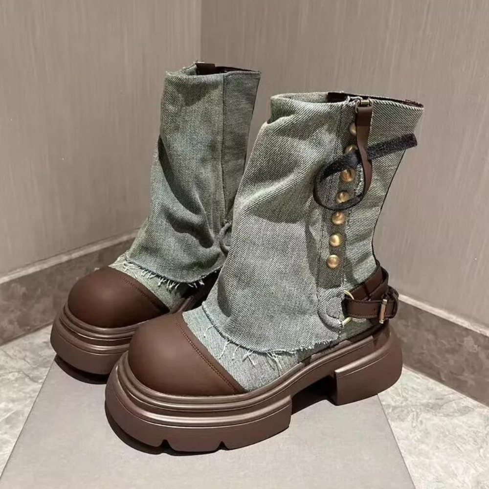 KEONA - Bottes en Jean Tendance pour Femmes