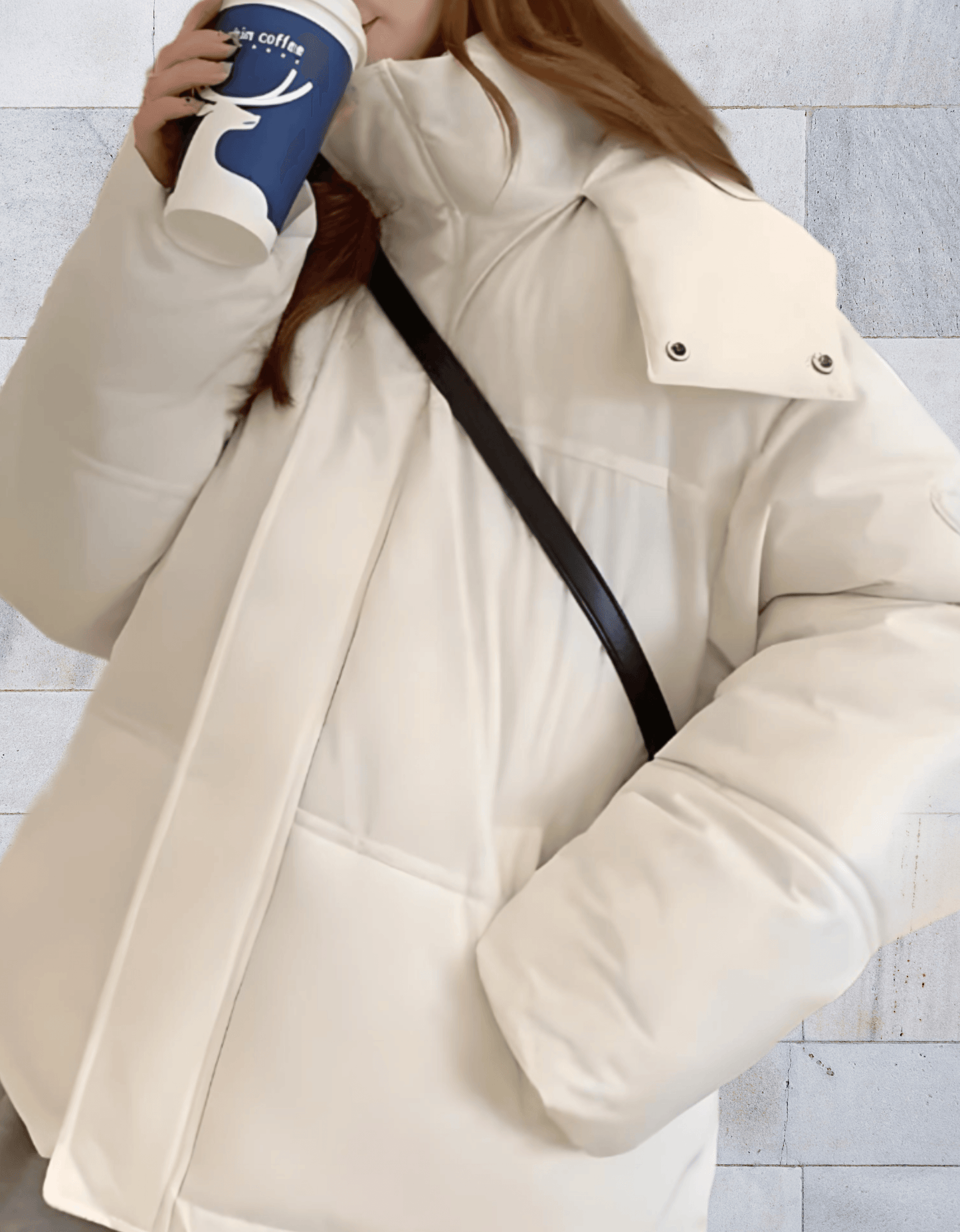 Veste Hiver Femmes Élégante avec Fermeture Éclair et Poches