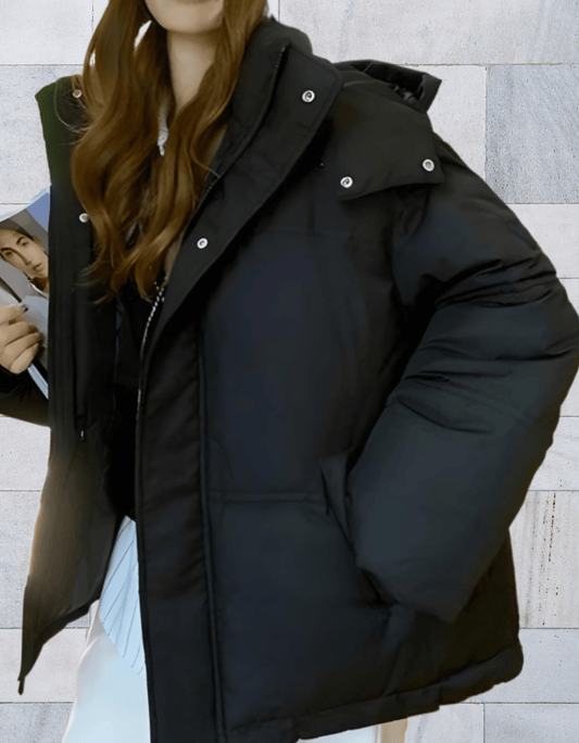 Veste Hiver Femmes Élégante avec Fermeture Éclair et Poches - LuxeStyle