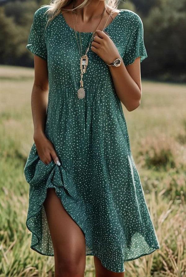 Robe à pois élégante femme taille midi - LuxeStyle