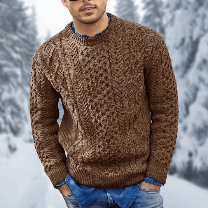Pull Homme Hiver Élégant en Laine Chaud