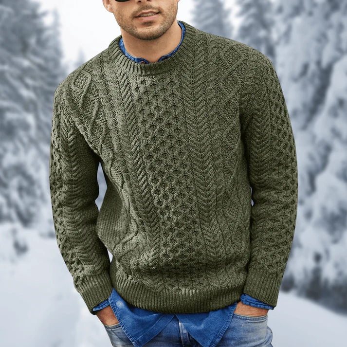 Pull Homme Hiver Élégant en Laine Chaud
