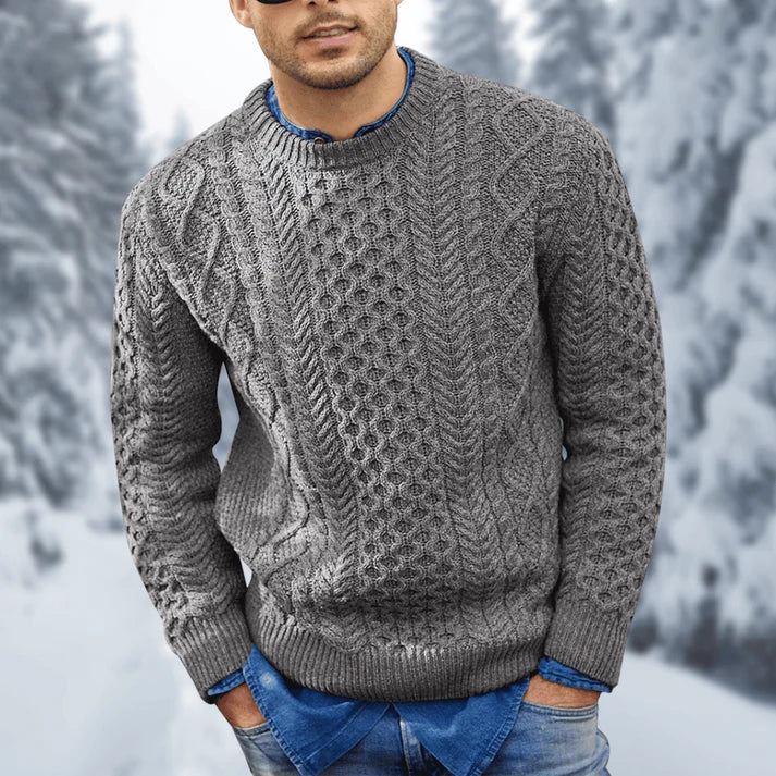Pull Homme Hiver Élégant en Laine Chaud