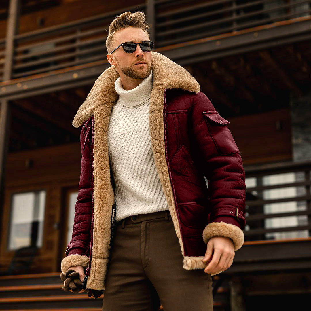 Blouson Hiver Doublé pour Homme avec Col Relevé