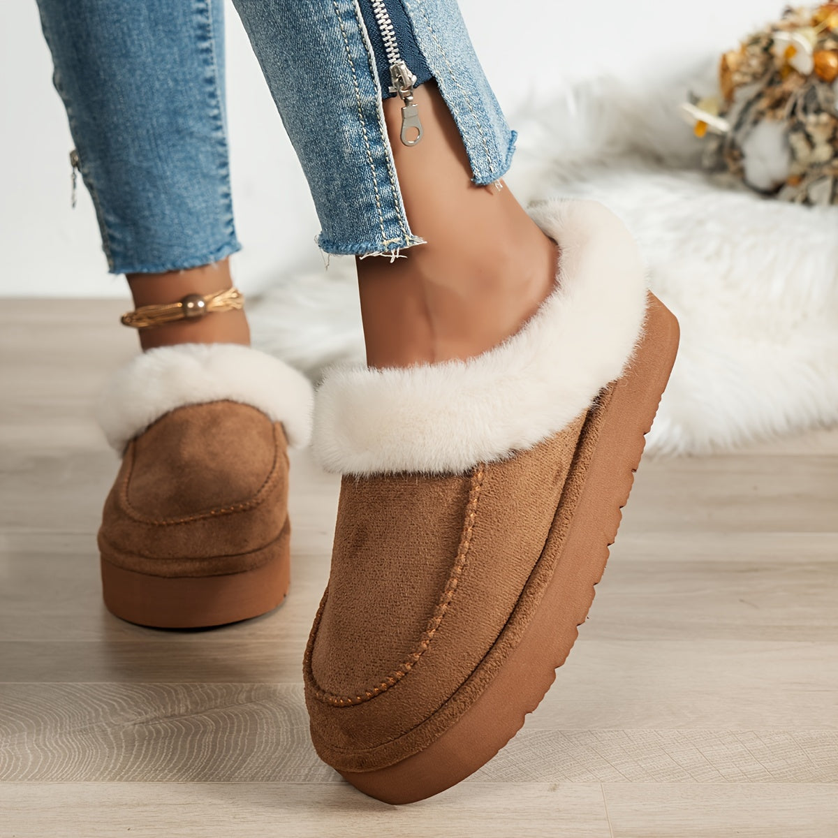 Chaussons Peluche Doux et Confortables
