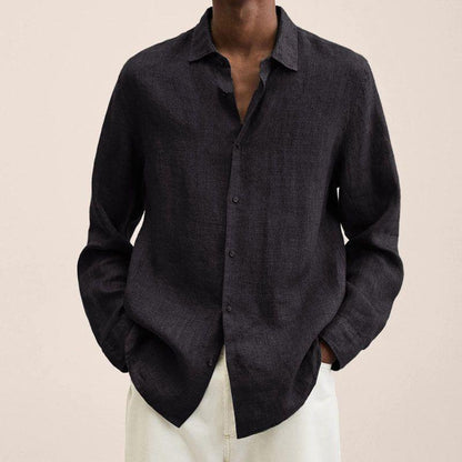 Chemise Homme Lin Fraîche Manches Longues