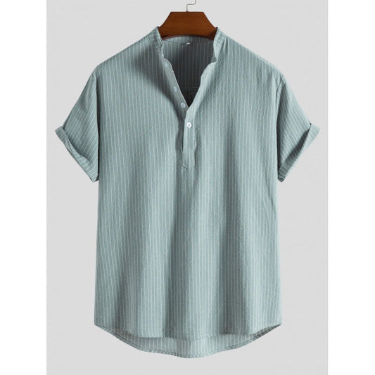 Chemise Homme Rayée Col Rond Été - LuxeStyle