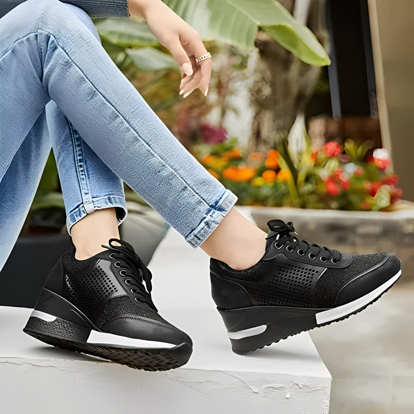 Baskets Féminines Luxe à Talon Haut