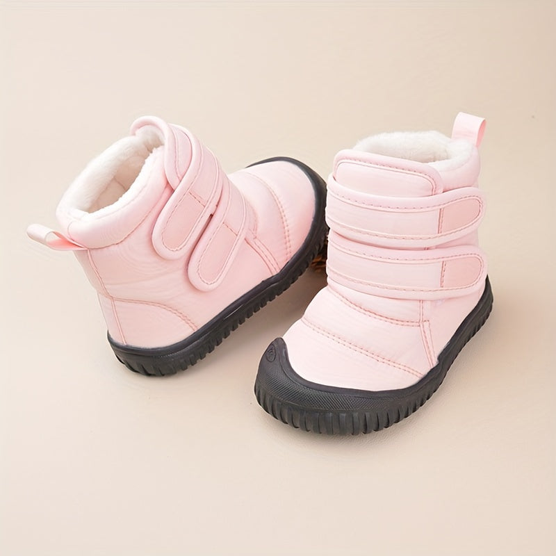 Bottes Enfant Neigeuses Noires Doublées Polaires