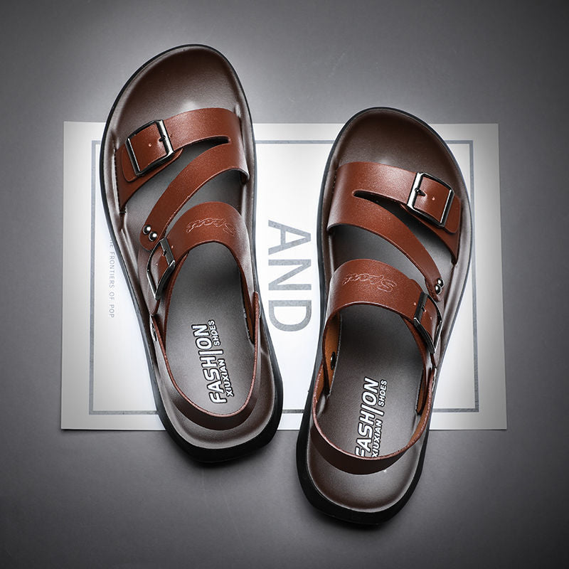 Sandales Homme Cuir Découpé – Chaussures Été Détente - LuxeStyle