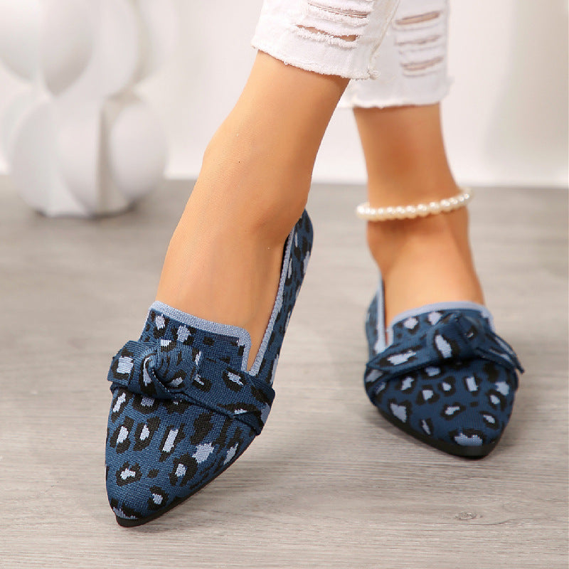 Ballerines Féminines Élégantes - Chaussures Pointues en Détail Nœud & Semelle Plate