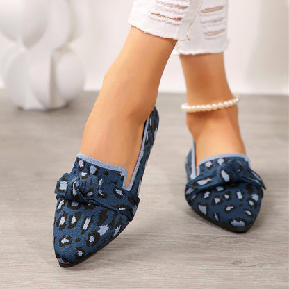 Ballerines Féminines Élégantes - Chaussures Pointues en Détail Nœud & Semelle Plate