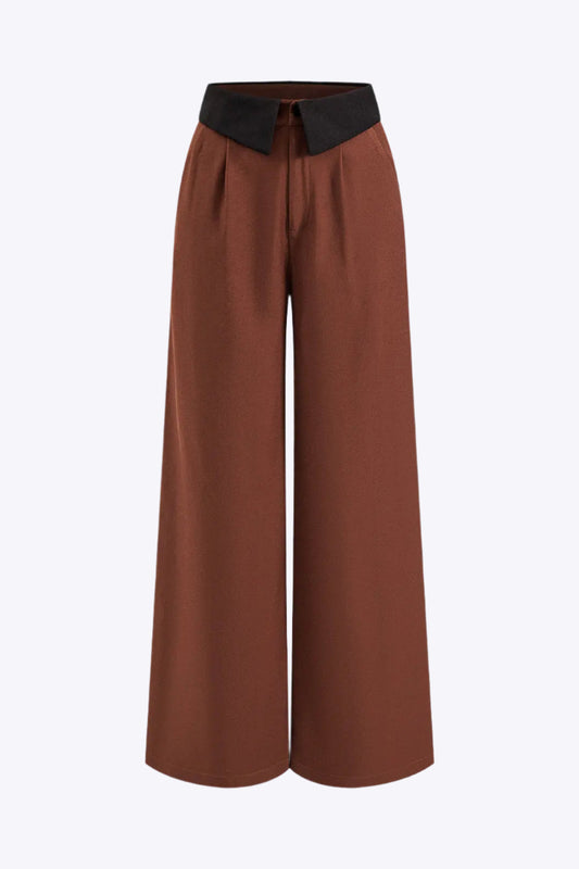Pantalon Coloré Taille Élevée pour Femme - LuxeStyle