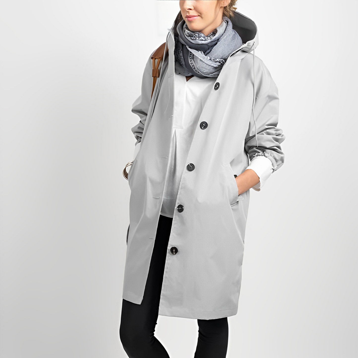 Manteau de pluie turquoise femme à capuche