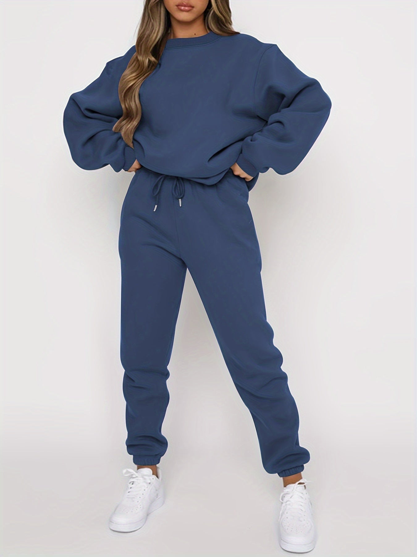 Sweat à Capuche et Pantalon Femme Brun Relax