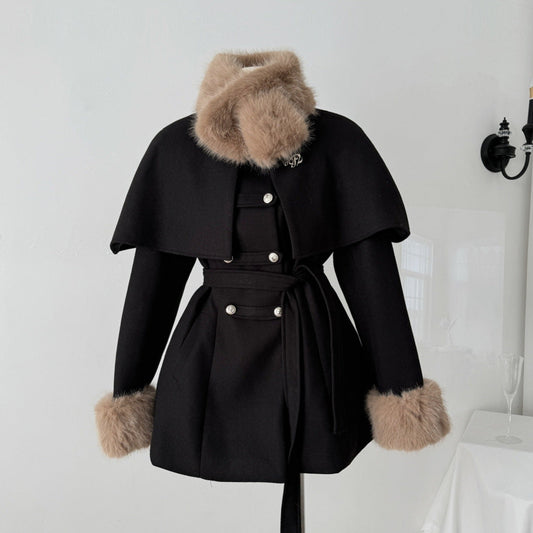 Manteau Femme Hiver Court avec Col Détachable - LuxeStyle