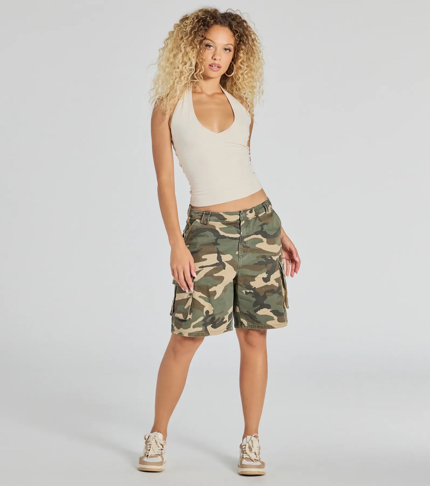 Short Militaire Femme Taille Mi-Longue Décontracté - LuxeStyle