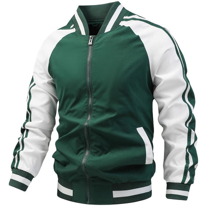 Veste de Sport Blanche et Vert Foncé pour Homme