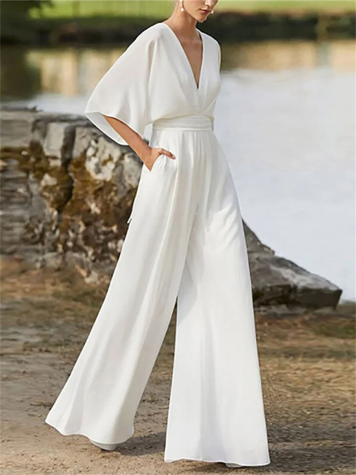 Robe Femme Blanche Chic à Manches Longues - LuxeStyle