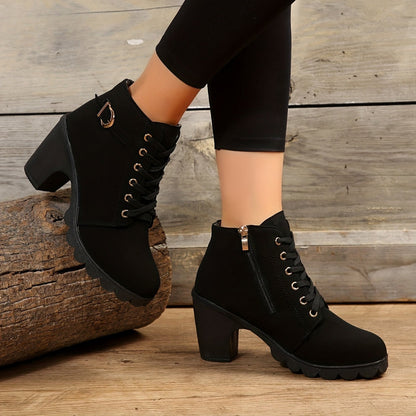 Bottines Chic et Confortables à Lacets - LuxeStyle