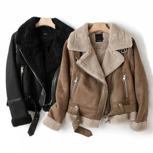 Manteau femme hivernal en cuir doux - LuxeStyle