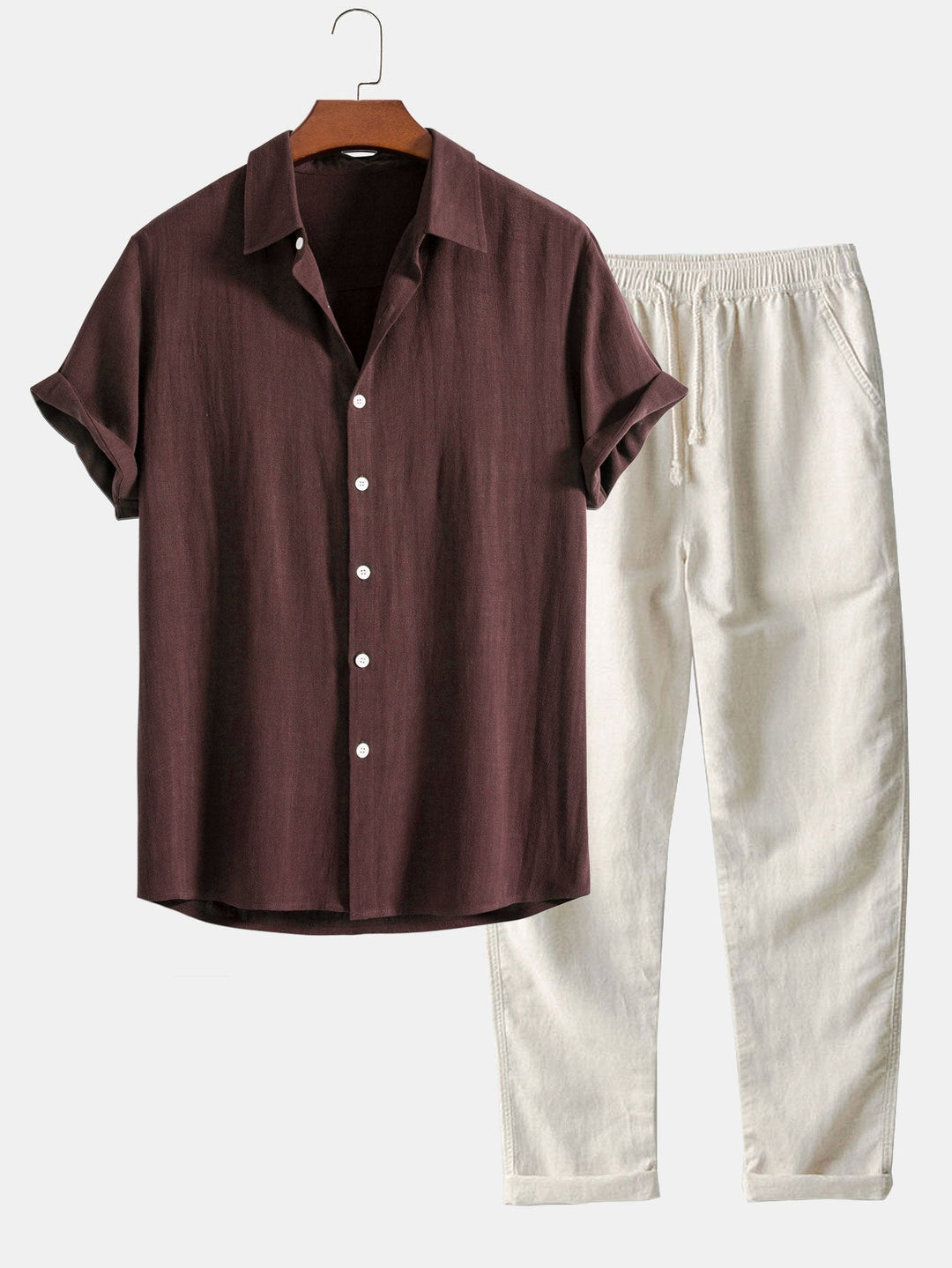 Chemise Lin Naturel et Pantalon Clair Homme