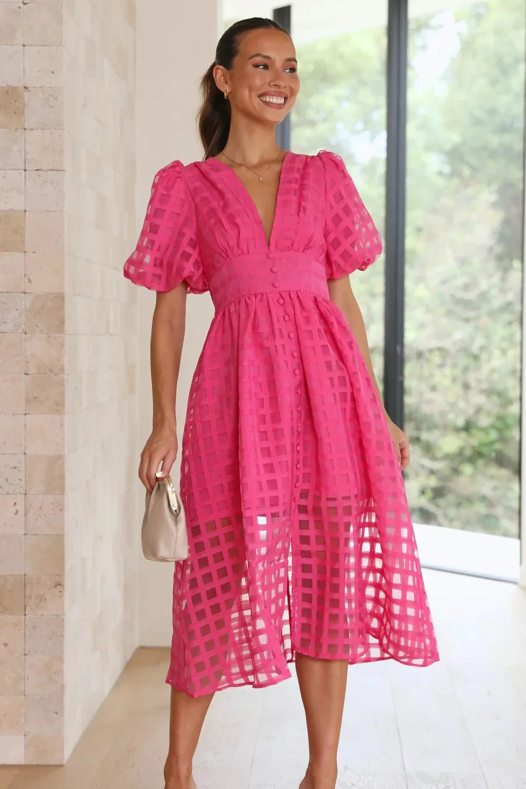 Robe Femme Élégante à Carreaux Colorés - LuxeStyle
