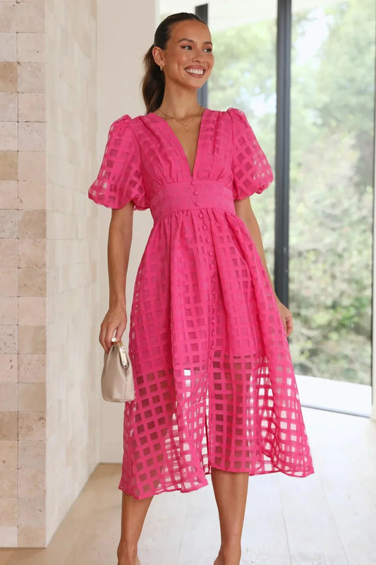 Robe Femme Élégante à Carreaux Colorés - LuxeStyle