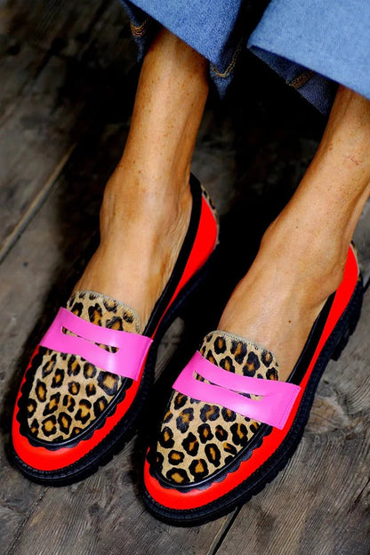 Mocassins Féminins à Bout Arrondi avec Talon Plat pour Tous les Jours