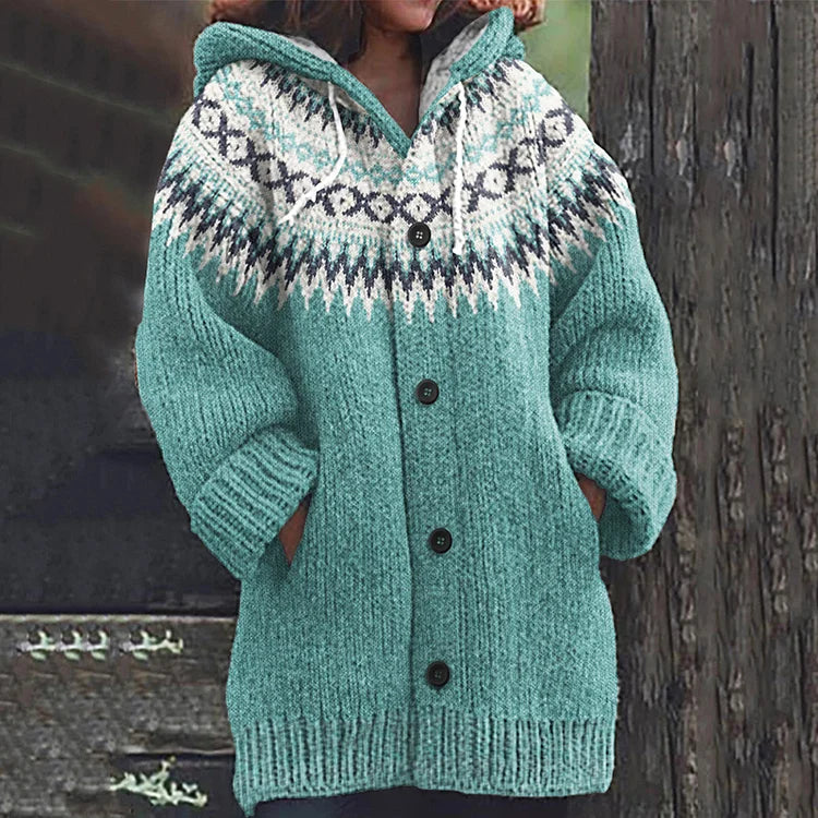 Gilet Femme Coloré à Capuche - Imprimé Géométrique & Fermeture Éclair