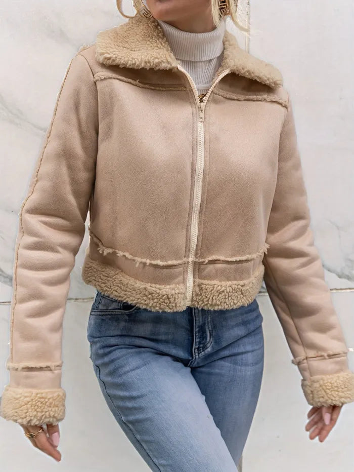 Manteau Hivernal Douillet à Fermeture Éclair pour Femme - LuxeStyle