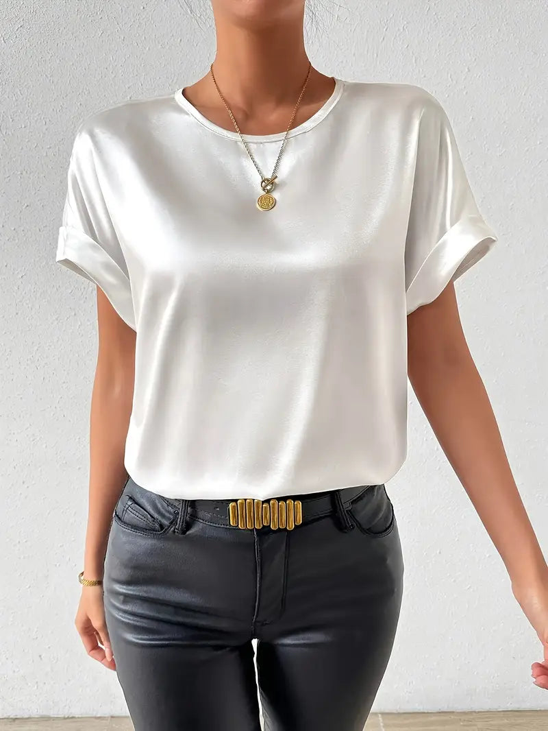 Valkirra - T-shirt satiné Casual Manches Courtes
