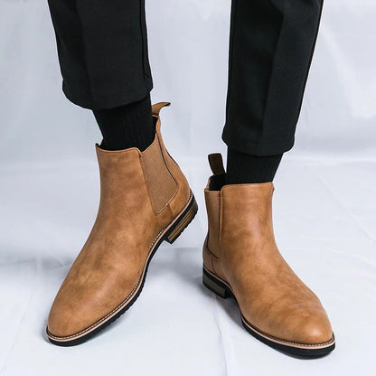 Bottes Chelsea Cuir Brun Homme - LuxeStyle