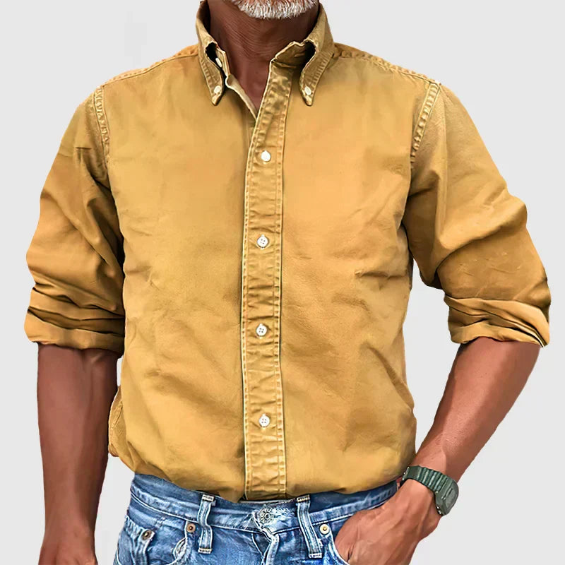 Chemise Homme Marine à Manches Longues Classique Décontractée