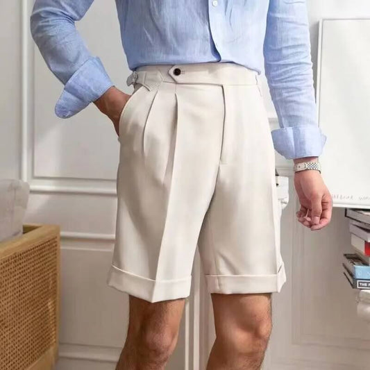 Short de lin Beige Élégant Homme - LuxeStyle