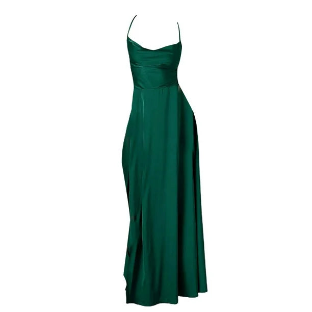 Robe de soirée élégante sans manches femme longue