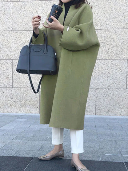 Manteau Femme Hiver Élégant Sans Fermeture