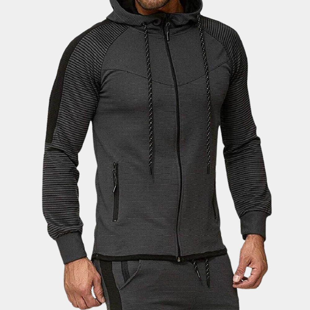 NIKO - Veste à Capuche Rayée pour Homme