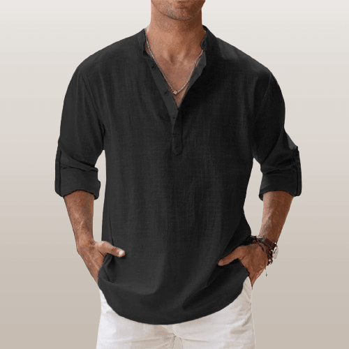 Chemise Homme Marine Manches Longues Détendue