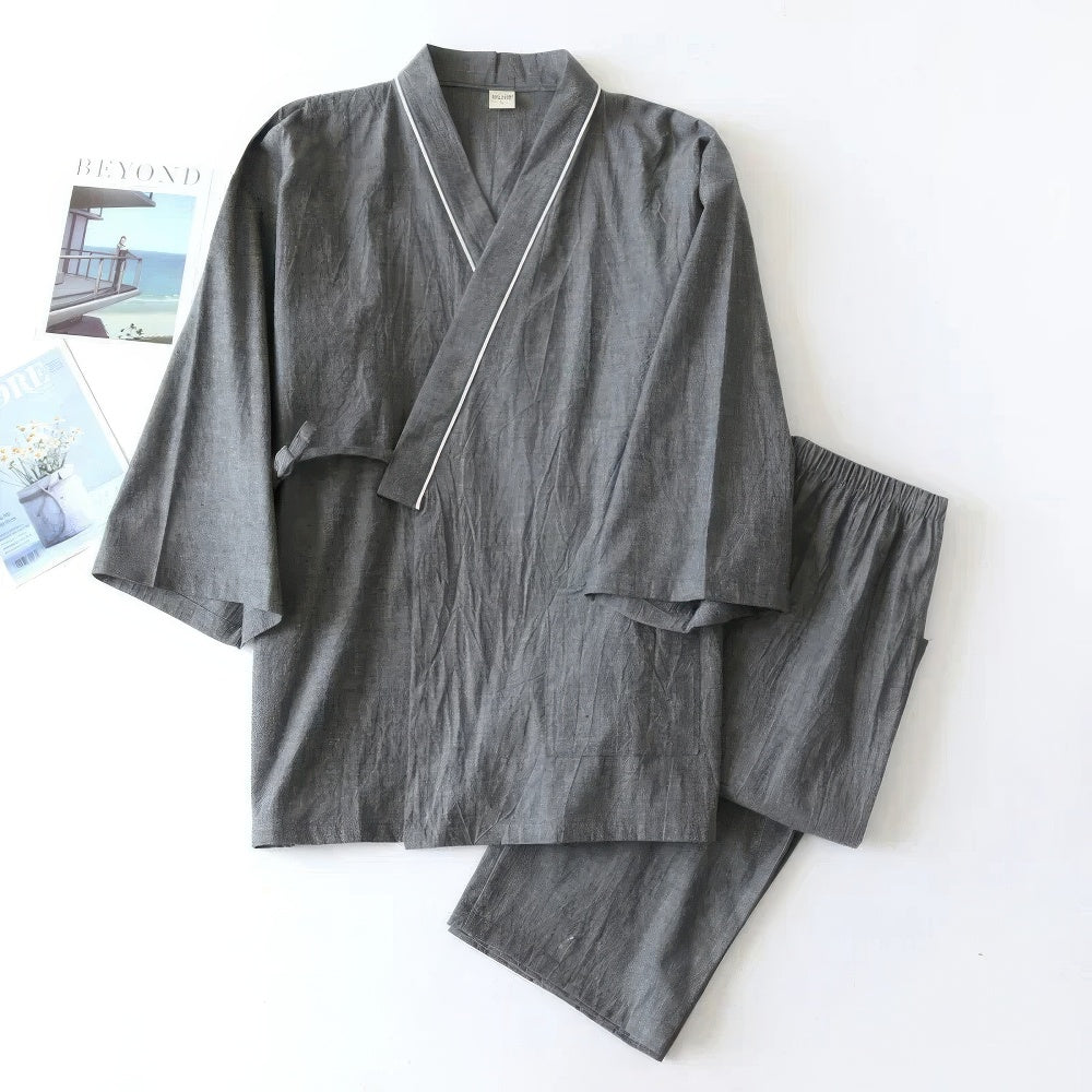 Peignoir Homme Coton Vert Foncé