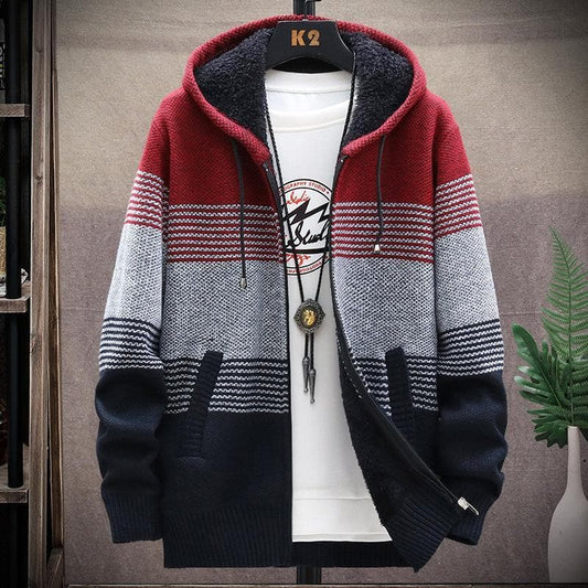 Blouson à capuche douillet pour homme | Fermeture éclair - LuxeStyle