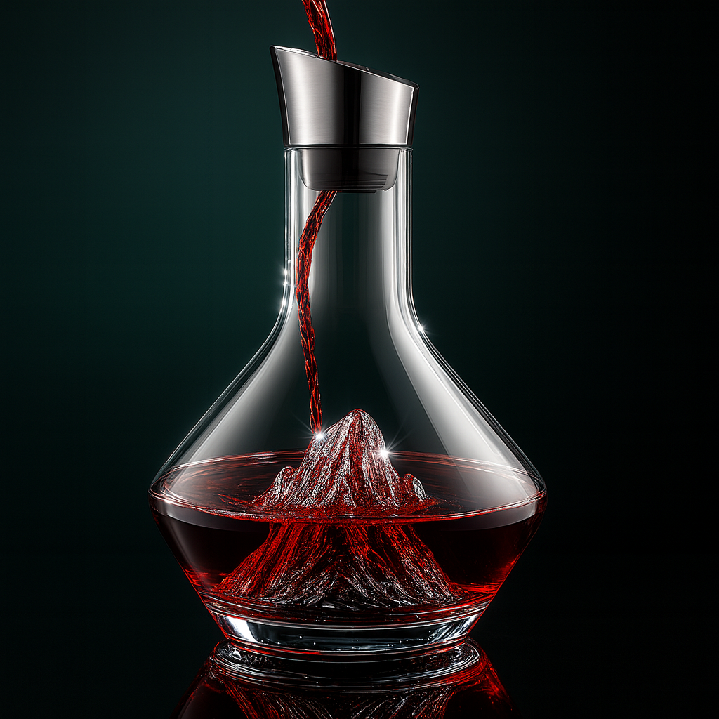 Carafe à vin en verre avec bec verseur métallique - LuxeStyle