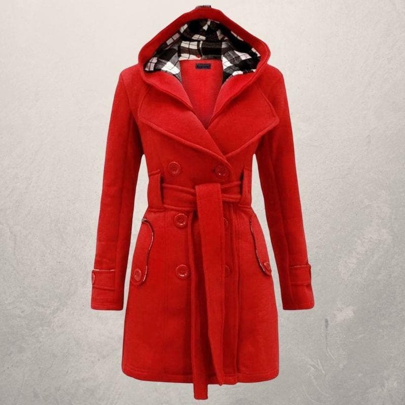 Parka Femme Élégant avec Capuche et Ceinture