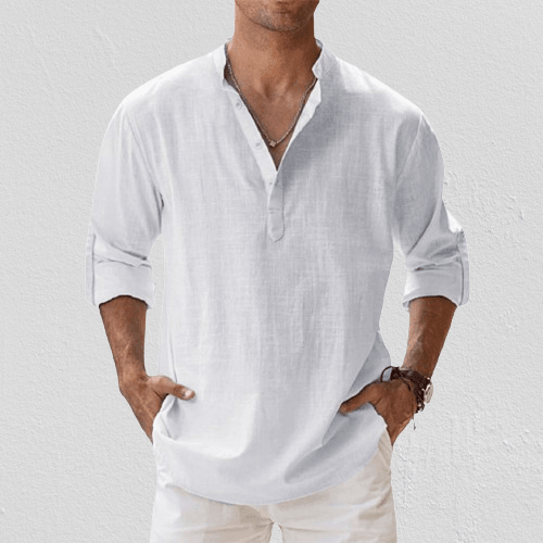 Chemise Homme Marine Manches Longues Détendue