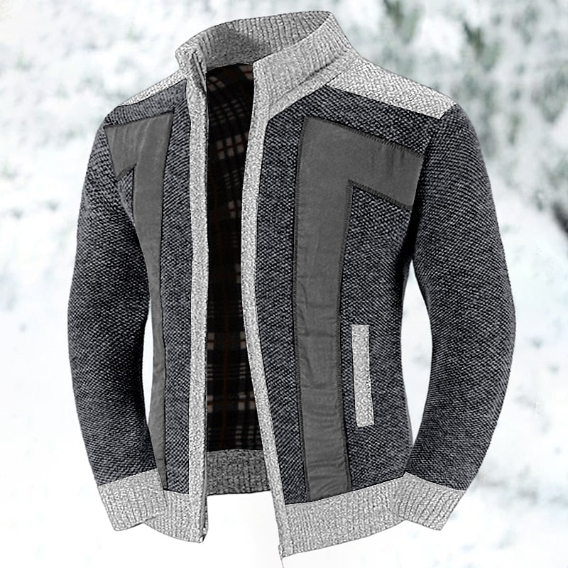 Gilet Zippé Homme Élégant – Doublure Tricotée Chaude et Confortable