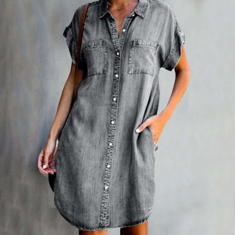 Robe Jean Femme Chic - Élégante Robe Denim Confortable pour Tous les Jours