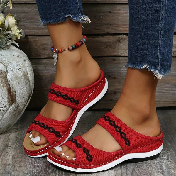 Sandales Femmes Talons Hauts Rouge Noir Élégantes